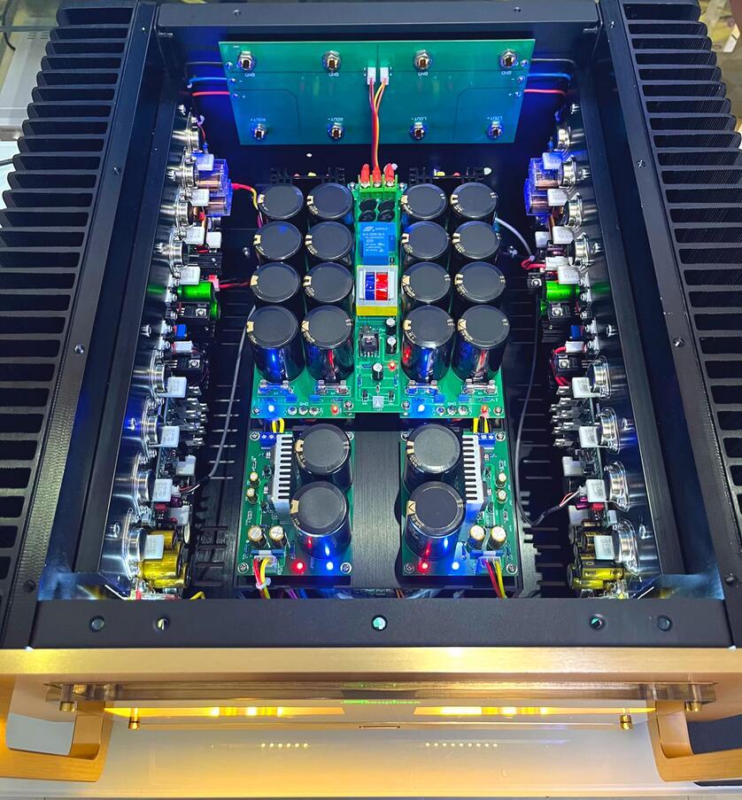 AM200 HIFI Fully balanced Class A stereo 200W*2 power amplifier With dual meter display