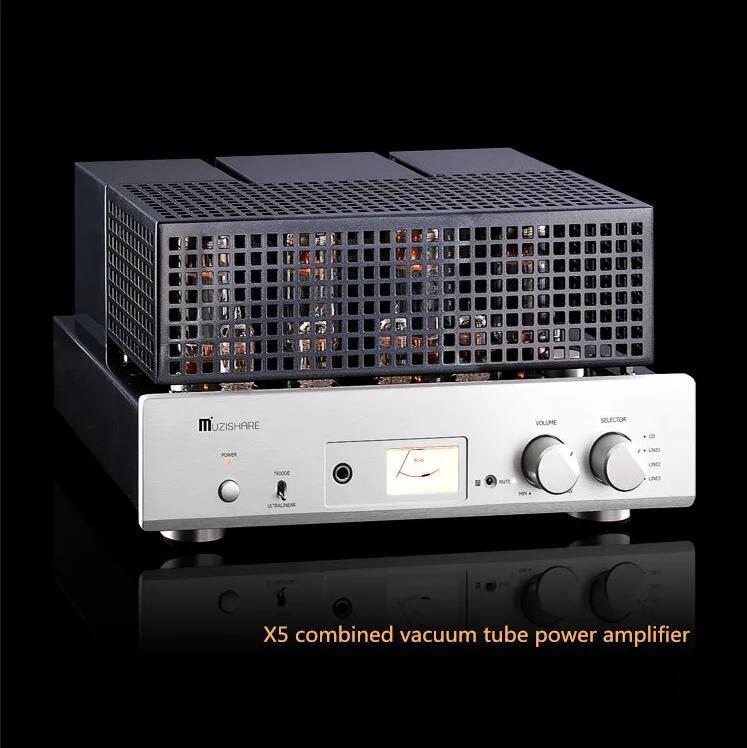 MUZISHARE X5 Integrated Vacuum Tube Amplifier EL34x4 Do AB1 Push-pull Amplifier 15~35W TR~UL Switch 110V/220V Good Sound
