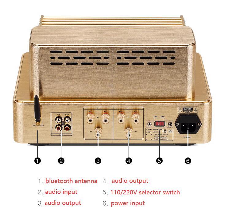 Nobsound MS-60D 12W+12W Household High Fidelity Electronic Tube Wireless Bluetooth amplifier
