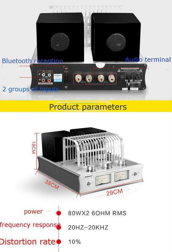 Nobsound DX-925 hifi stereo 80W*2 electronic tube power amplifier with Bluetooth
