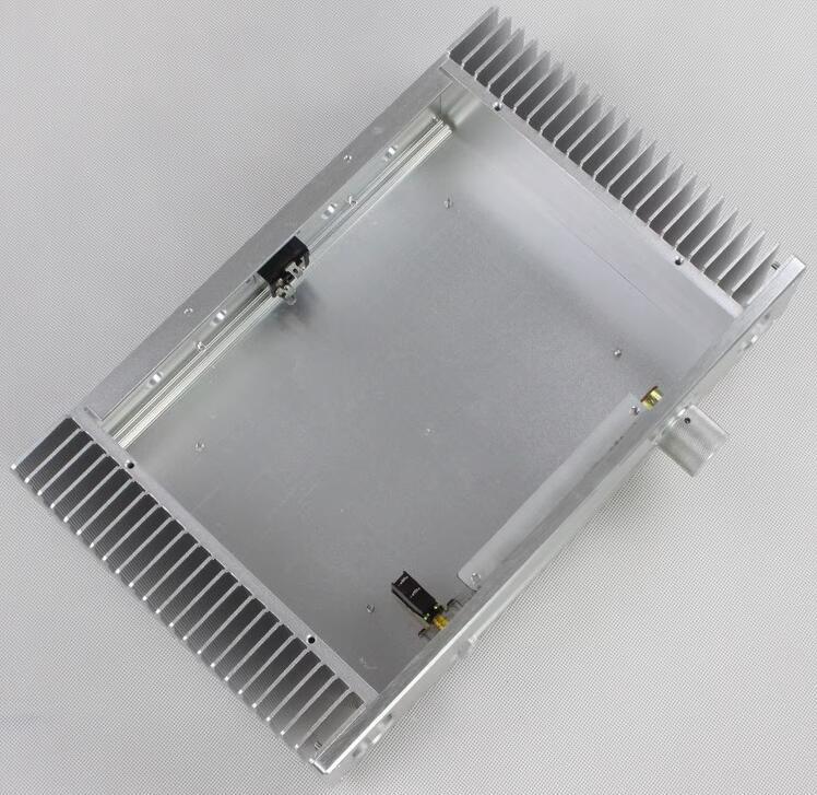 WA55 Full aluminum HIFI class A amplifier chassis DIY PSU case silver Preamp box with heatsink