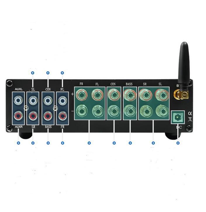 A600Y 5.1 Channel Power amplifier with Bluetooth 5.0 Remote control Independent adjustment of multi-channel high and low frequencies