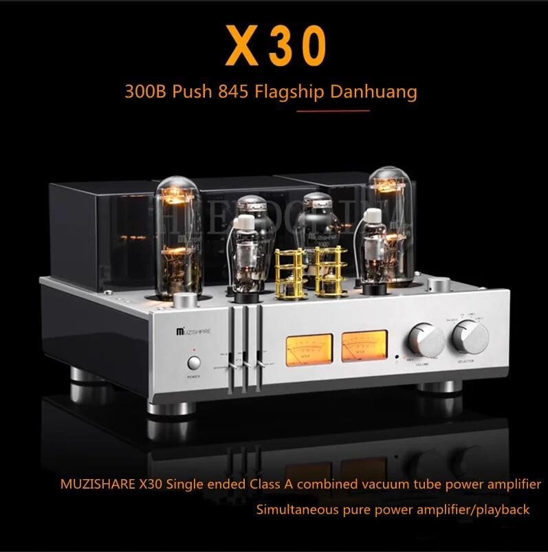 MUZISHARE X30 Single Ended Class A 300B Push 845 Vacuum Tube ECC81*2/310A*2/300B*2/845*2 30W+30W Power Amplifier