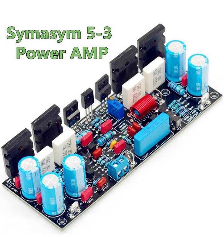 One pair Symasym 5-3 discrete Component 100W*2 Stereo Class AB hifi diy Audio Amplifier Board