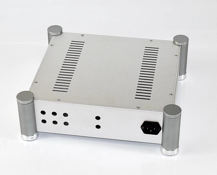 WA127 Full aluminum amplifier chassis hifi diy preamplifier case mini silver Rounded box