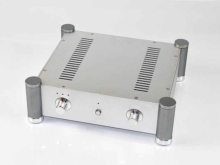 WA127 Full aluminum amplifier chassis hifi diy preamplifier case mini silver Rounded box