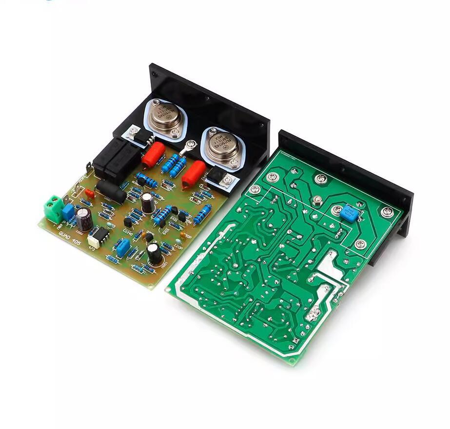 Engraving QUAD405 hifi diy stereo Amplifier Board With Angle Aluminum 100W +100W 8R