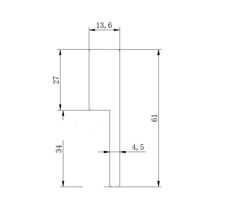 1 PCS 13.6X61 F-type aluminum alloy transistor thermal bridge length 250MM/380MM optional