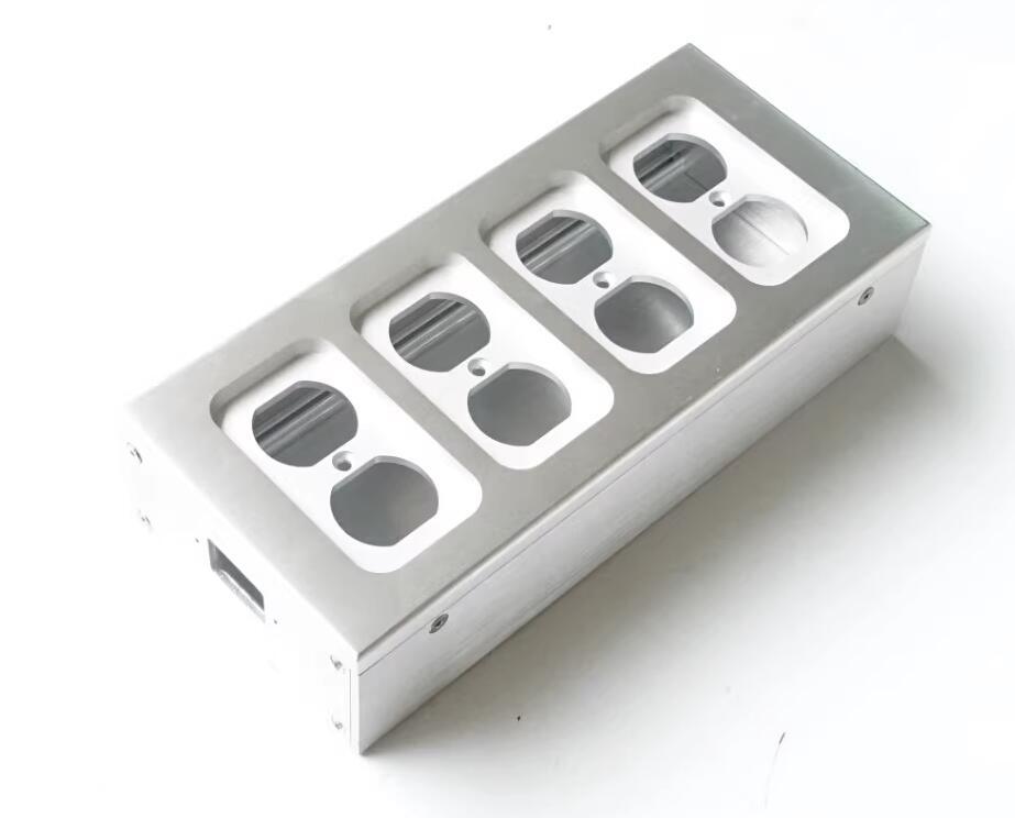Hifi full aluminum silver American Standard power supply chassis diy socket case mini box