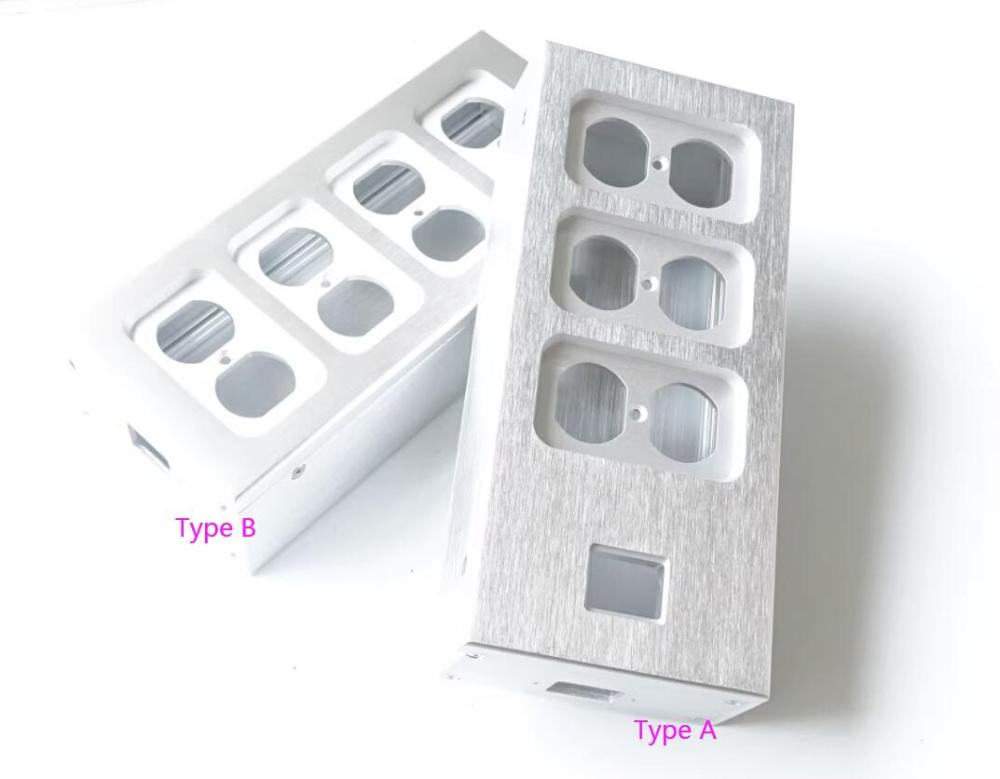 Hifi full aluminum silver American Standard power supply chassis diy socket case mini box