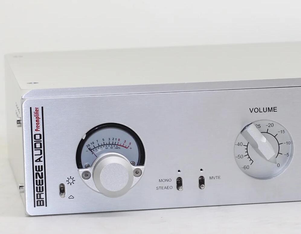 BZ3208A Luxury Precision full aluminum chassis silver hifi diy Amplifier Case With VU Meter