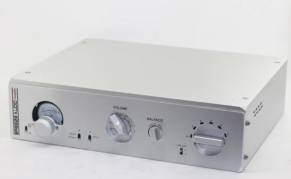 BZ3208A Luxury Precision full aluminum chassis silver hifi diy Amplifier Case With VU Meter