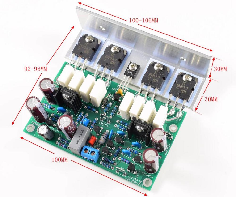 2 pcs HIEND L20 VER 10 Stereo Power Amplifier Finished Board 200W 8R With Angle Aluminum
