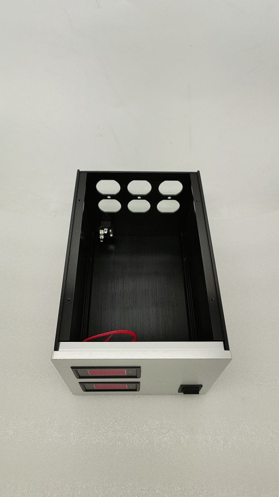 Dual display input and output voltage transformer box dual voltmeter full aluminum Isolated power supply chassis