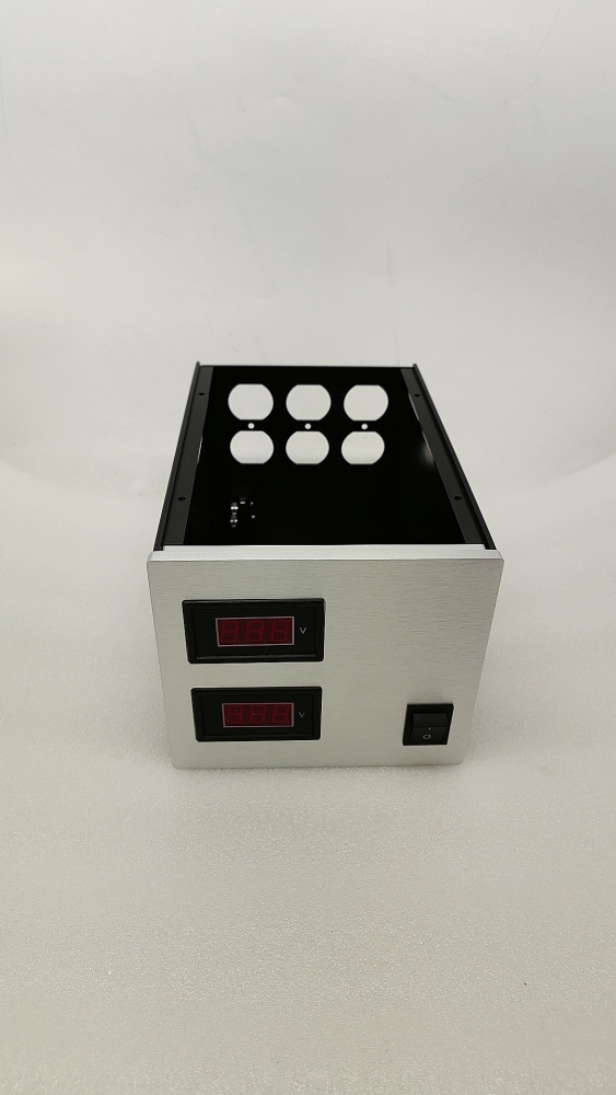 Dual display input and output voltage transformer box dual voltmeter full aluminum Isolated power supply chassis