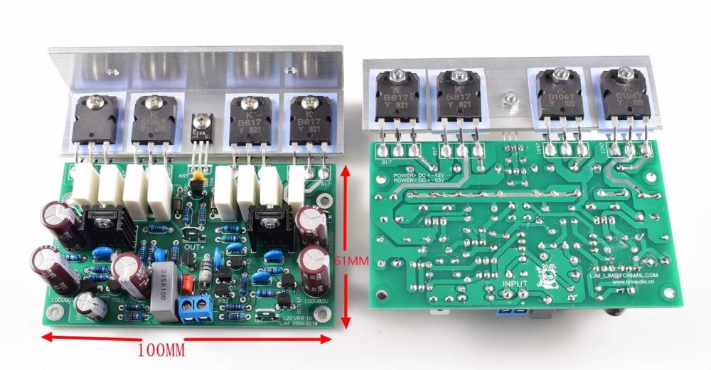 2 pcs HIEND L20 VER 10 Stereo Power Amplifier Finished Board 200W 8R With Angle Aluminum