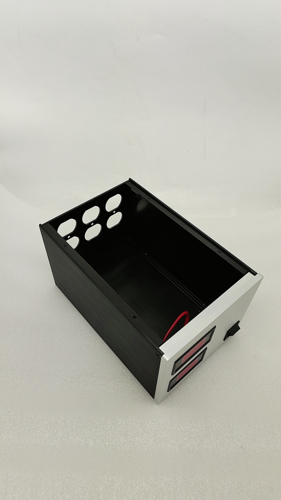 Dual display input and output voltage transformer box dual voltmeter full aluminum Isolated power supply chassis