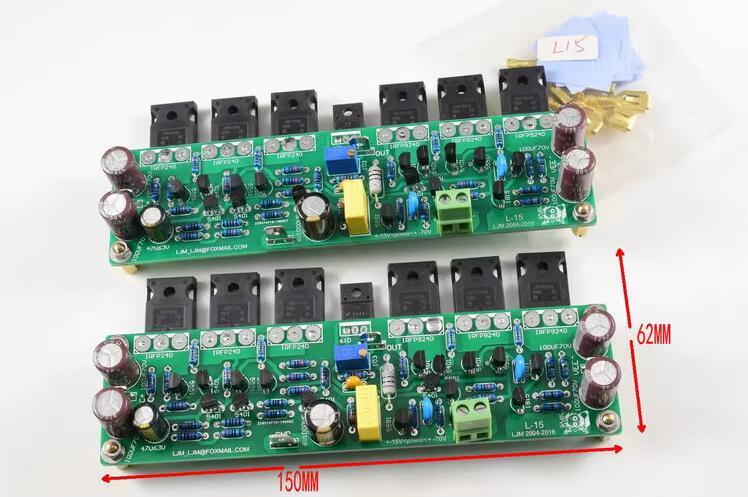 One pair L15 MOSFET Assembled 150W*2 Amplifier Board With IRFP240 IRFP9240 transistor