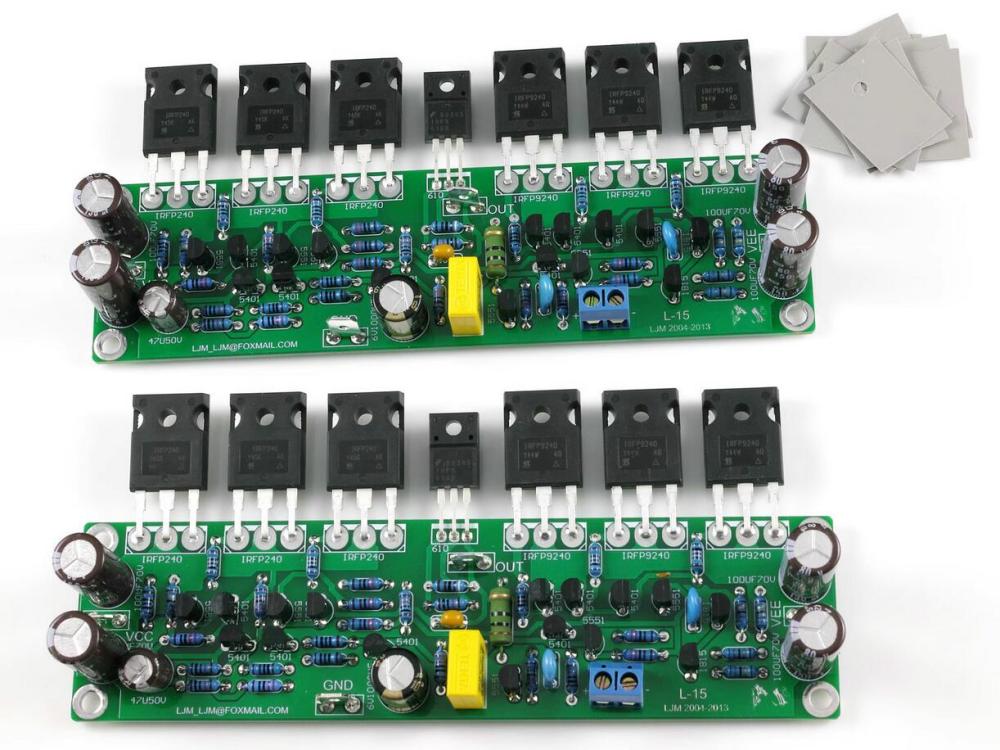 One pair L15 MOSFET Assembled 150W*2 Amplifier Board With IRFP240 IRFP9240 transistor