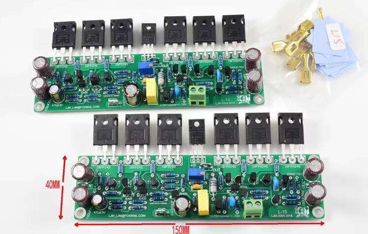 One pair L15 MOSFET Assembled 150W*2 Amplifier Board With IRFP240 IRFP9240 transistor