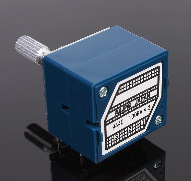 1PCS Japan ALPS 27 Stereo Potentiometer 10KA 20KA 50KA 100KA 250K Gear shaft Round handle + PCB