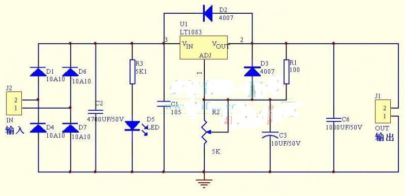 LT1084-5 Single group adjustable regulated Linear power supply board Up to 5A