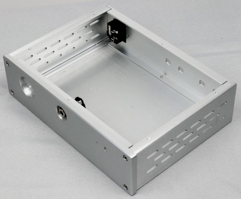 2607 silver aluminium alloy headphone amplifier chassis preamp hifi diy case tube amp box