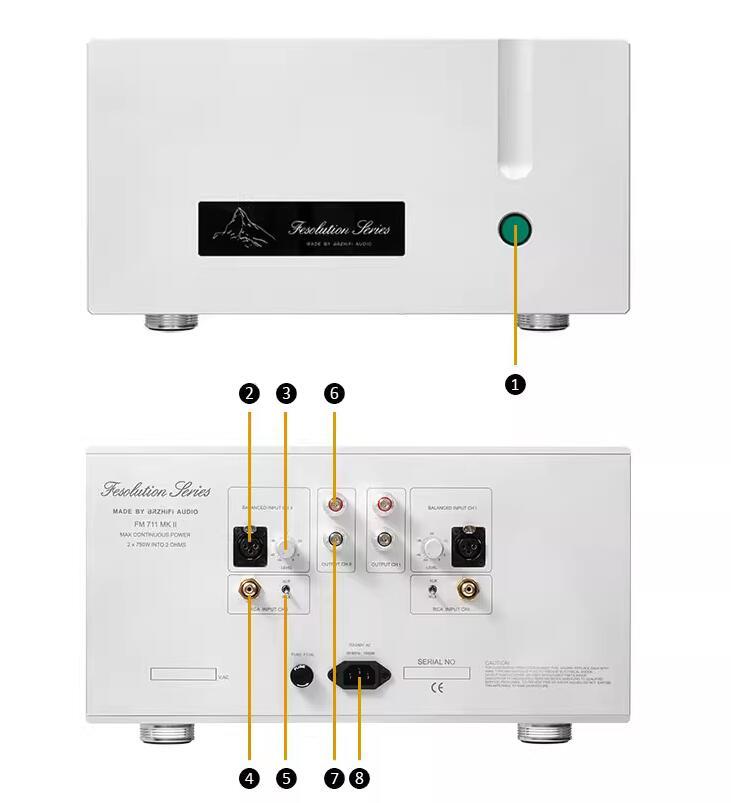 New silver Refer to FM711MK2 circuit high-power 250W*2 HIEND stereo amplifier with XLR input（Limited version）