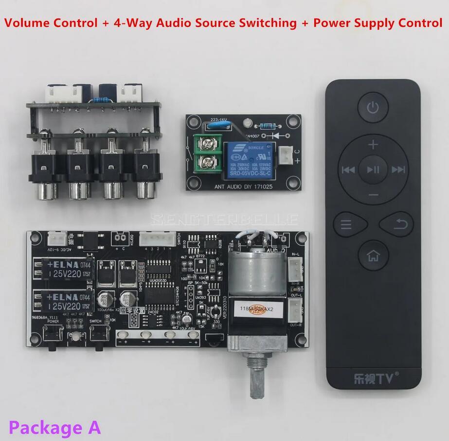 Intelligent Motor Volume Control Board Remote Control Preamplifier Audio Source Signal Selection Switch Board DIY