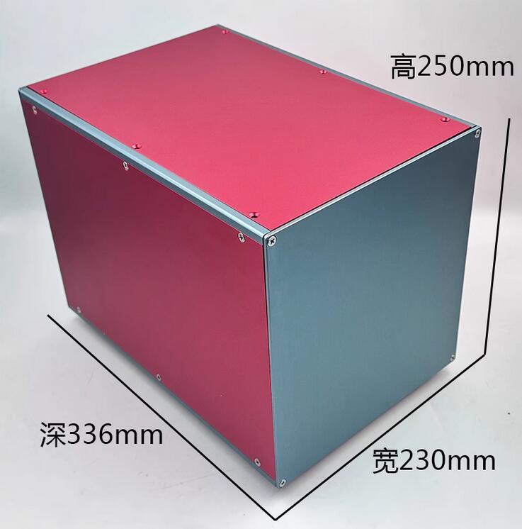 Full aluminum red Blank multi-purpose power supply housing split tube amplifier DIY chassis filter power box 230*250*336mm