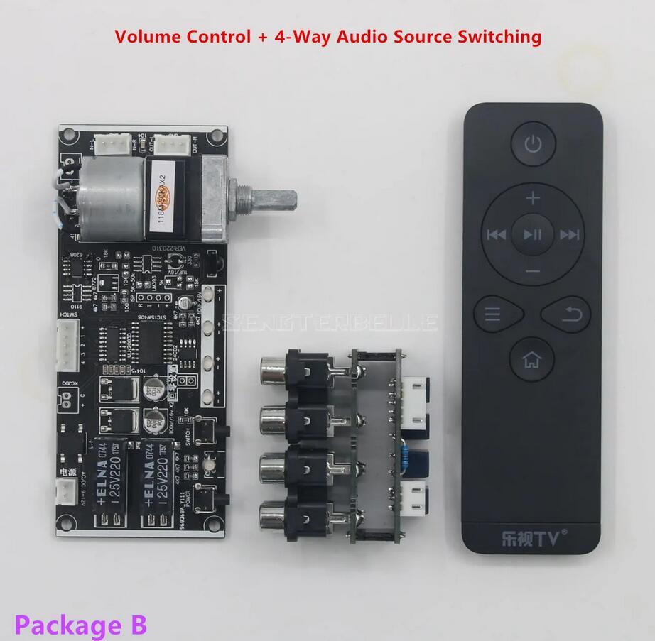 Intelligent Motor Volume Control Board Remote Control Preamplifier Audio Source Signal Selection Switch Board DIY