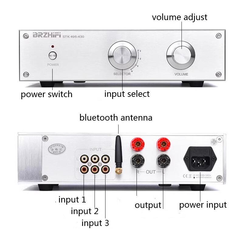 PA-49 hifi 180W+180W stereo Sanyo audio power amplifier with Accuphase preamp circuit bluetooth