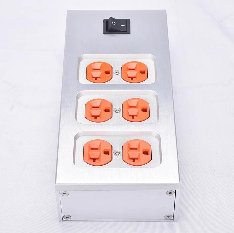 1pcs All aluminum case American standard power socket Audio HiFi mini power strip US power plug