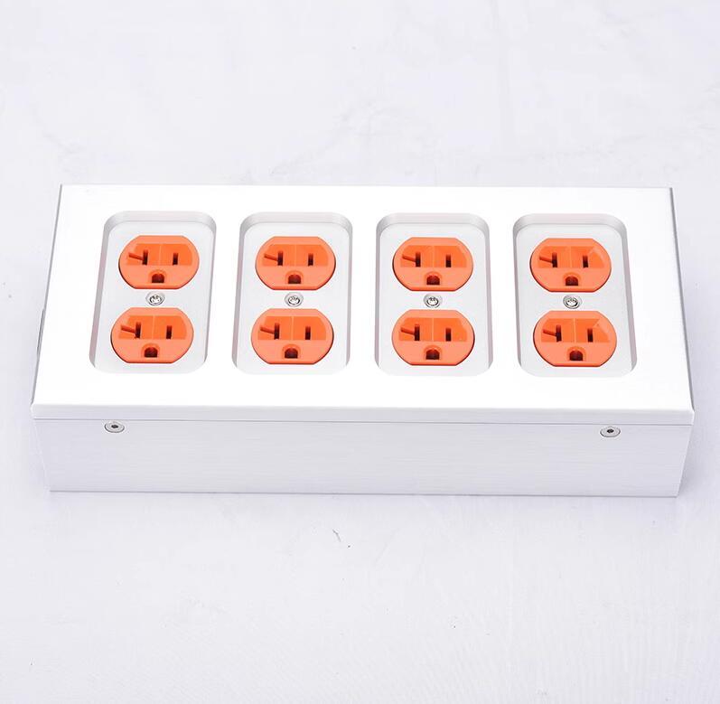 1pcs All aluminum case American standard power socket Audio HiFi mini power strip US power plug