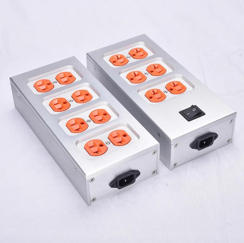 1pcs All aluminum case American standard power socket Audio HiFi mini power strip US power plug