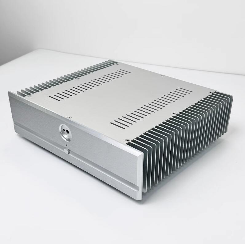 365 Class A amplifier chassis power supply all aluminum silver shell with knob