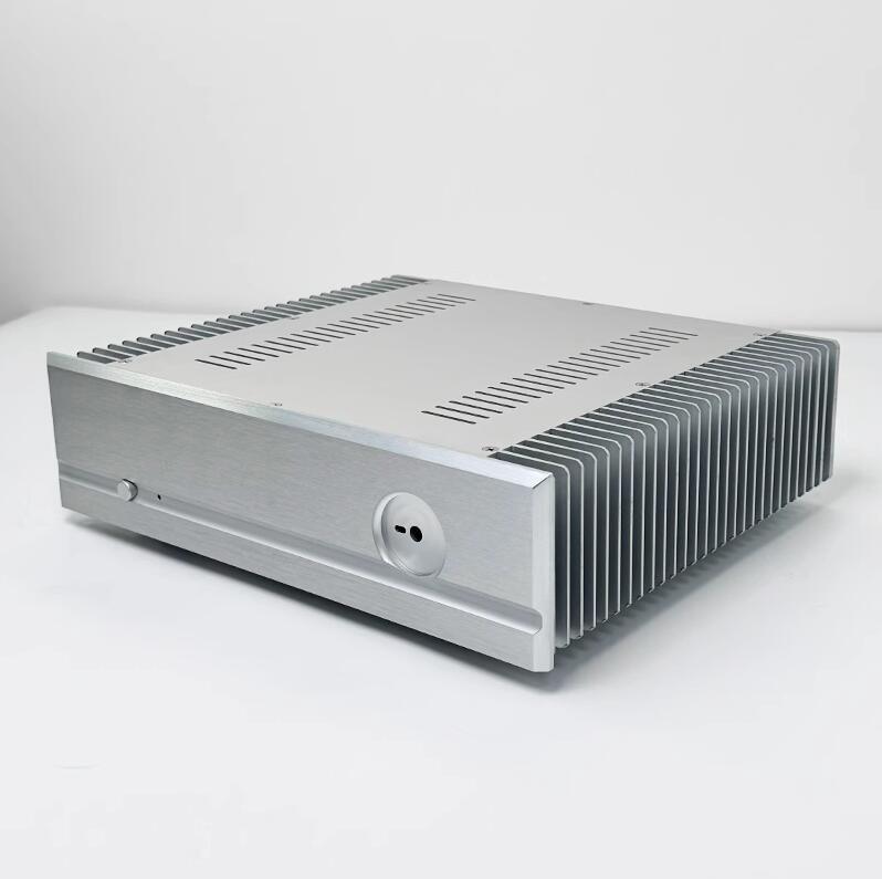 365 Class A amplifier chassis power supply all aluminum silver shell with knob