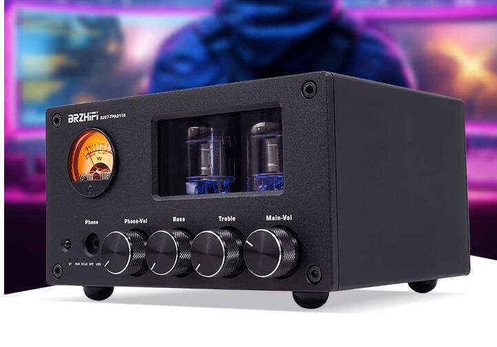 M7 remote control HIFI audio home tube power amplifier can Adjustable volume support RCA BT AUX COAX OPT USB TF RADIO 50W+50W