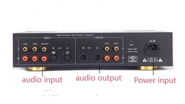 E600 HiFi balance class A tube preamp with remote control Optional bluetooth 5.1