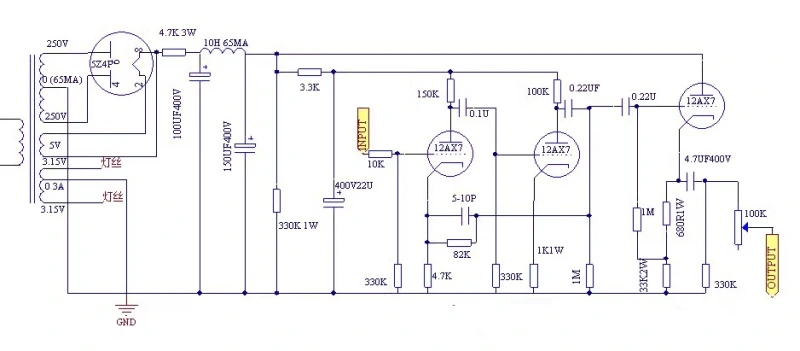 M7C hifi tube preamplifier based on Marantz7 circuit