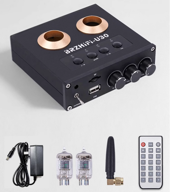 BRZHIFI-U30 HIFI tube preamplifier with remote control and multiple inputs