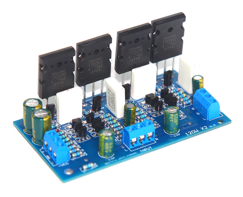 120W+120W HiFi stereo Upgraded high-power version amplifier board with 1943 5200 transistor
