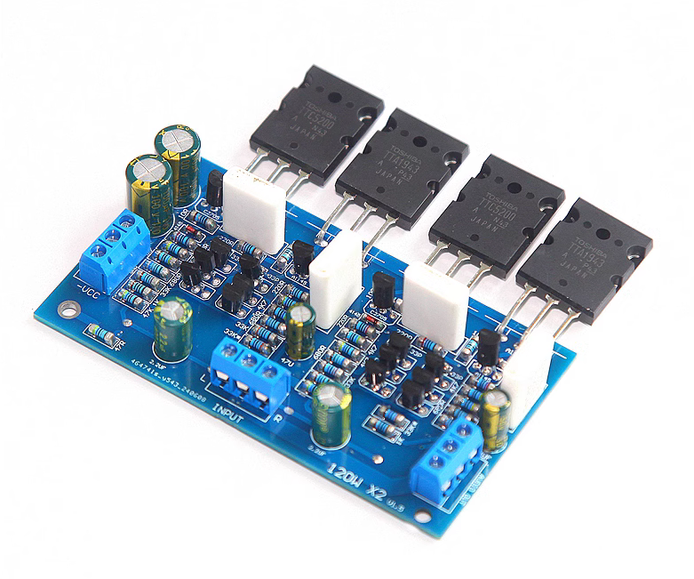120W+120W HiFi stereo Upgraded high-power version amplifier board with 1943 5200 transistor