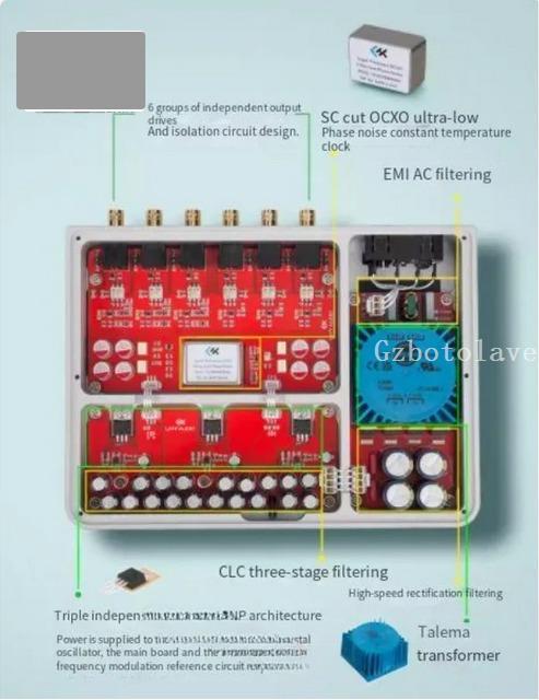 HIFI audio High-precision ultra-low phase 10MHz SC cut OCXO constant temperature clock crystal oscillator OCK-2S black silver