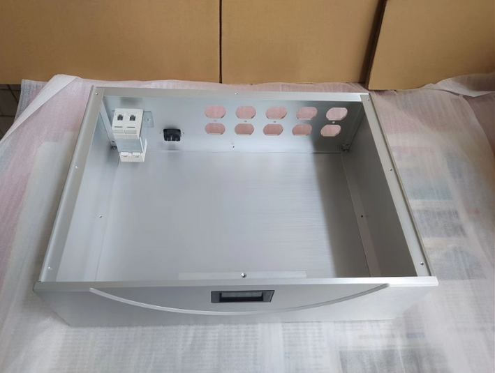 All aluminum isolation power supply install chassis US standard socket Enclosure with meter display