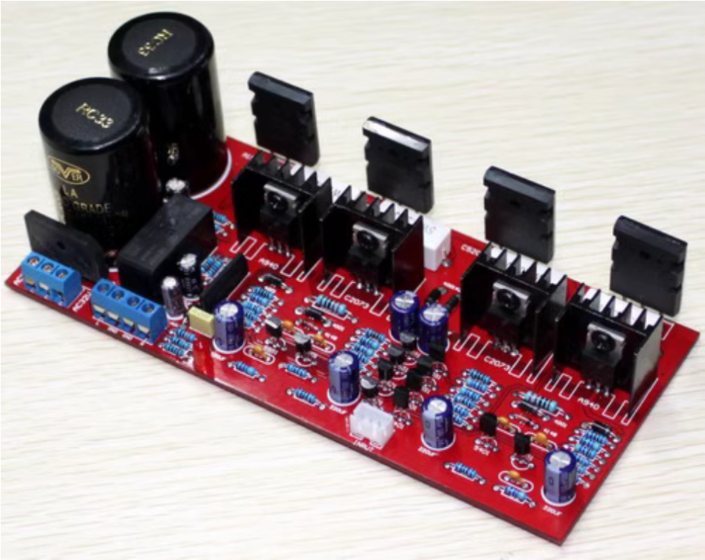 YJ0014- 2×10000UF 100W*2 TT1943/TT5200 Toshiba transistor Power Amplifier Board