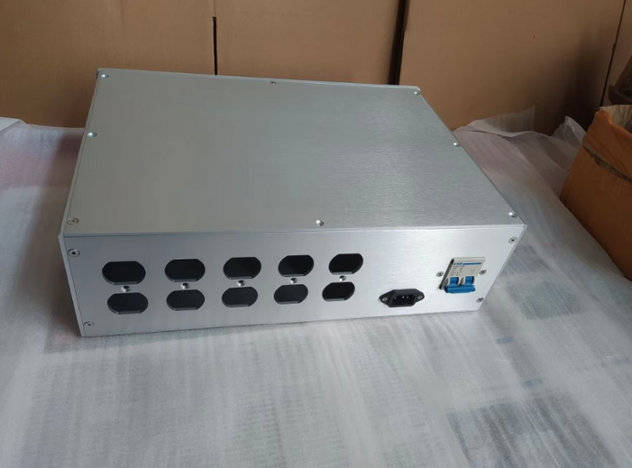 All aluminum isolation power supply install chassis US standard socket Enclosure with meter display