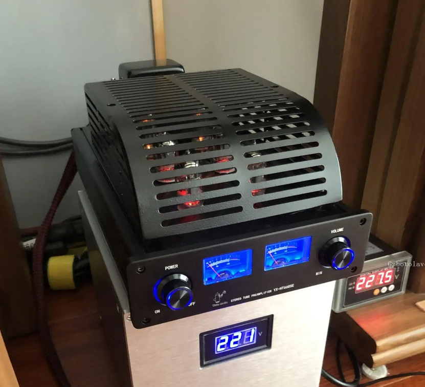 Finished VU meter tube amplifier JJ ECC83S+ JJ ECC82 + 6Z4 Stereo Tube Preamplifier HiFi Vacuum Tube Preamp