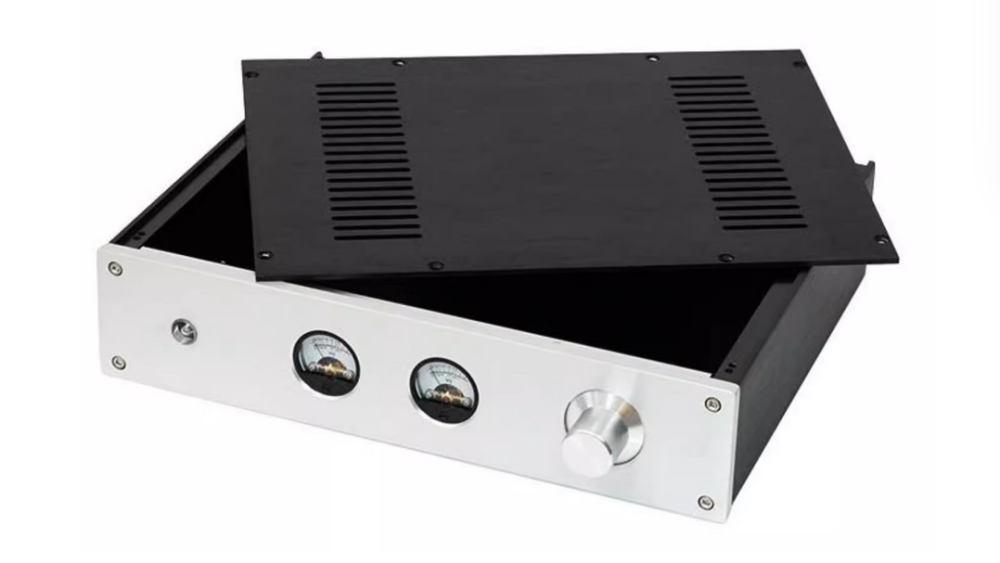 BZ3207 Full Aluminum Preamplifier Enclosure DAC Case Amplifier Chassis DIY HiFi Shell with VU meter