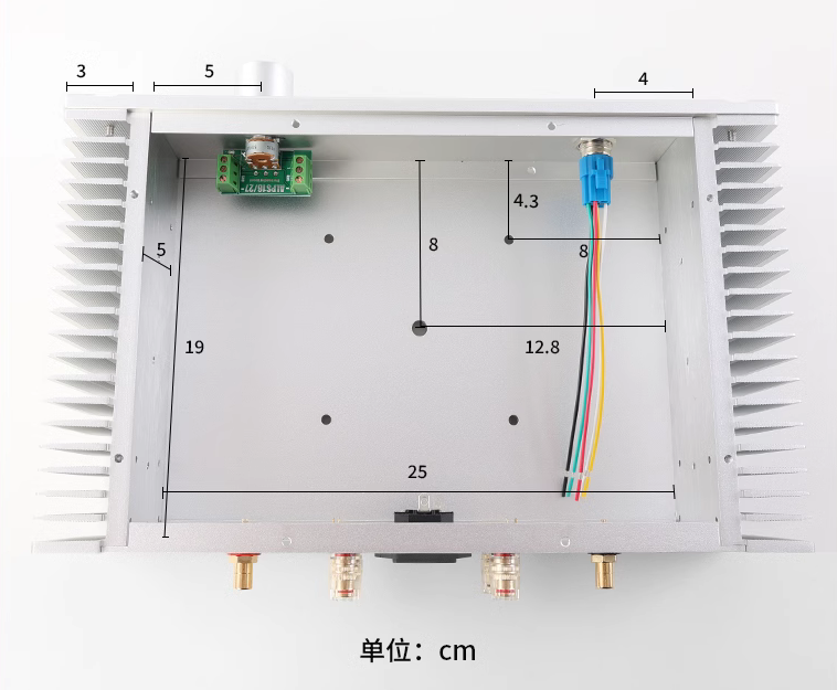 1969 full Aluminum Enclosure Power Amplifier Chassis HIFI DIY Class A AMP Box Dual Heatsink